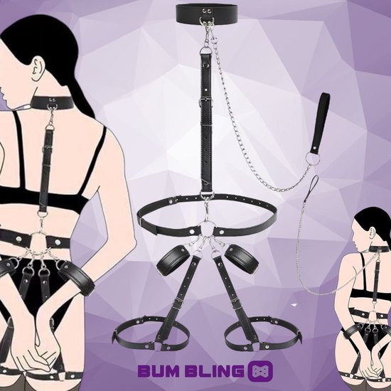 Foto: Bum bling bondage harnas bdsm harnas jarretel handboeien riem bodysuit fetish sm meester bdsm slaaf bondage harnas kinky bdsm set boeien gaytoys gay rollenspel fetish kleding