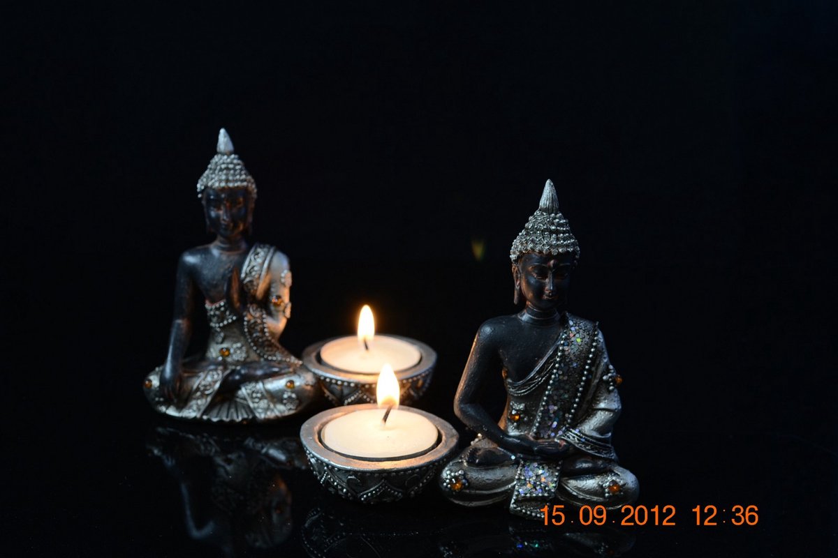Luxe Buddha Set met Waxinelichthouder – Rustgevend en Sfeervol Design