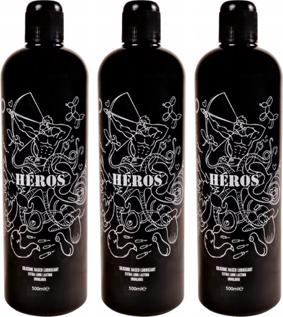 Goedkoopste HÉROS Siliconen Glijmiddel - 500ml x 3 stuks!