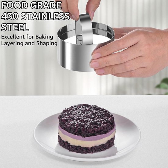 Cake Ringen Met Pers 6 Stks/pak Cakevormen Rvs Cake Ringen Set Ronde De... - Grandado WANGCL Set 8 Ringen Met Pers Mousse Taart Cake Ringen Met Pers 6 Stks/pak Cakevormen Rvs Cake Ringen Set Ronde De... - Grandado WANGCL Set 8 Ringen Met Pers Mousse Taart