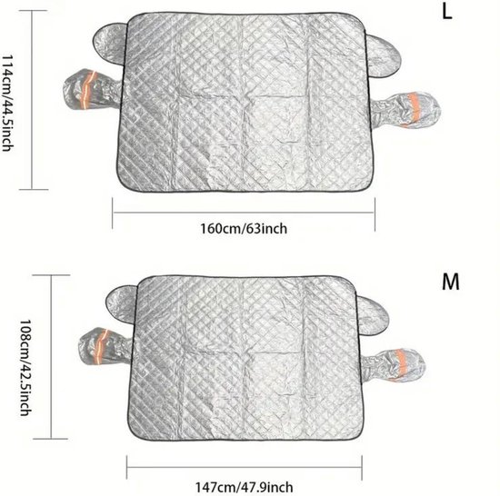 Nivard Couverture de Congélateur de Voiture - Couverture Antigel de Voiture - Couverture de Glace - Couvre pare-brise Brise Antigel - Couverture de Pare-Brise-Couverture Anti-Glace - Couverture de Neige - Protection solaire - Pare-Soleil - L