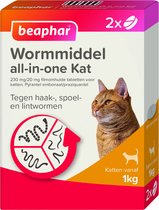 Beaphar All-in-one Ontworming Tabletten Kat Vanaf 1 kg 2 tabletten