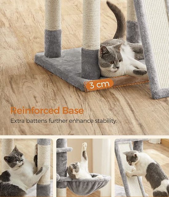 MIRA Home - Krabpaal - Kattenboom - Kattenmand - Kattenhuis - Katten - Huisdieren - 54x49x169cm