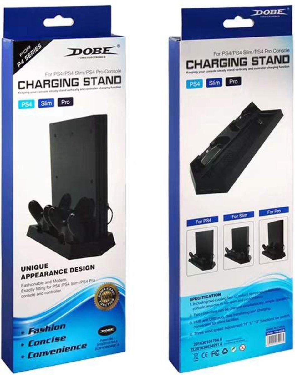 Oplaadstation Geschikt voor PS4,Slim,Pro - Docking Station Geschikt voor Playstation 4 Dual Shock Controller-PS4