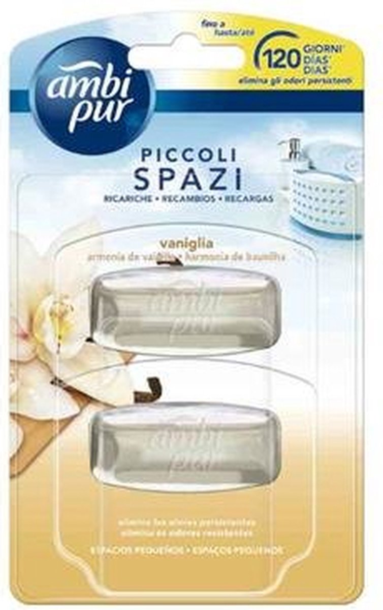Goedkoopste 12x Ambi Pur Small Spaces navulling vanille 2 x 5,5ml