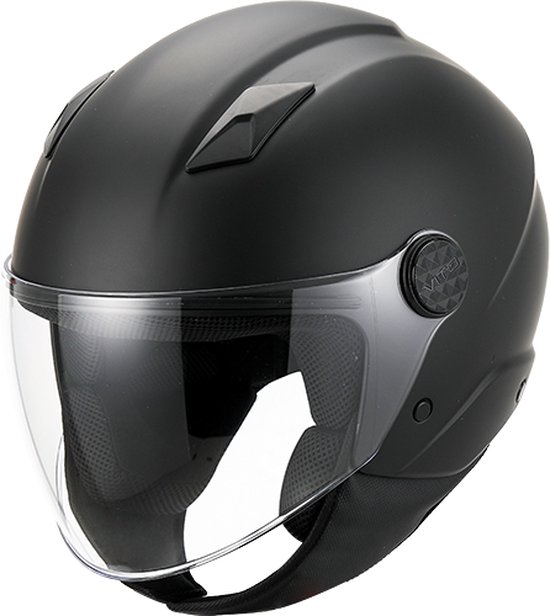 Vito Uno Jethelm - Motorhelm & Scooterhelm - Mat Zwart - Maat L