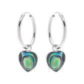 WeLoveSilver - Oorringen Zilver - Hartvormige Abalone - 925 Sterling