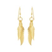 Boucles d'oreilles en argent | Pendentifs | Boucles d'oreilles plaqué or , double plumes