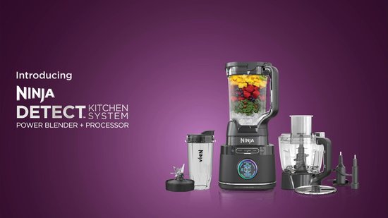 Ninja Detect 3-in-1 Foodprocessor, Blender en Smoothie Maker - BlendSense Technologie - 2024 Model - IJscrusher - 1200 Watt - TB401EU