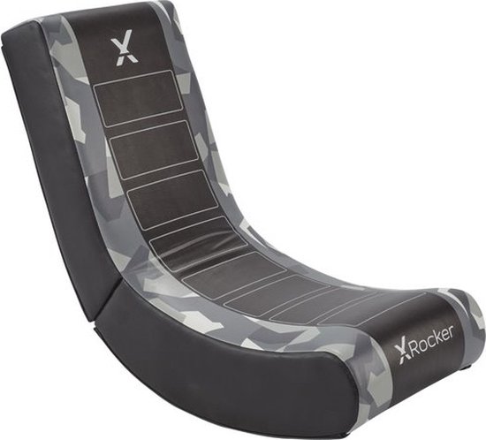 Gamestoel - Geo camo - inklapbaar - video rocker - grijs (X - Gamestoel - €74,00