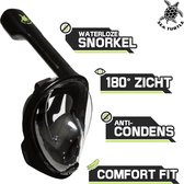 Sea Turtle Snorkelmasker - Snorkel - Duikbril - Snorkelset - Full Face Masker - Volwassenen - Zwart - L/XL