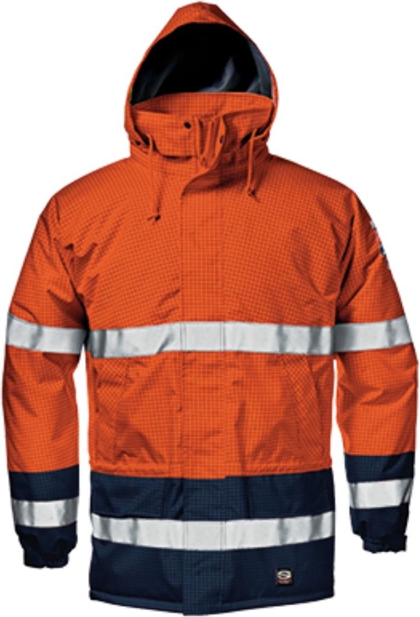 SIR SAFETY MICROLINES Hi Vis Reflecterend Parka Werkjas HEREN Veiligheidsjas Oranje Blauw - Waterdicht - Antistatisch - Vlamvertragend