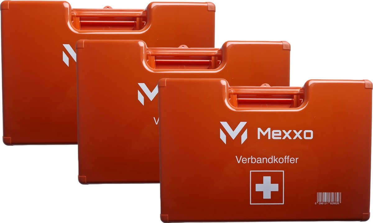 Goedkoopste 3 stuks - Mexxo - EHBO kit - EHBO doos - Complete BHV Verbanddoos - Verbandkoffer 61 delig - Europees goedgekeurd - Noodpakket