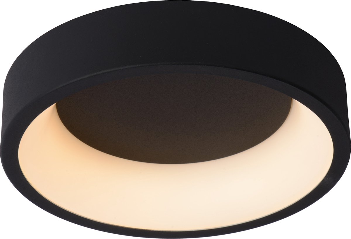 Lucide TALOWE LED - Plafonnière (Plafondlamp) - Ø 30 cm - LED Dimbaar - 1x20W 3000K - Zwart