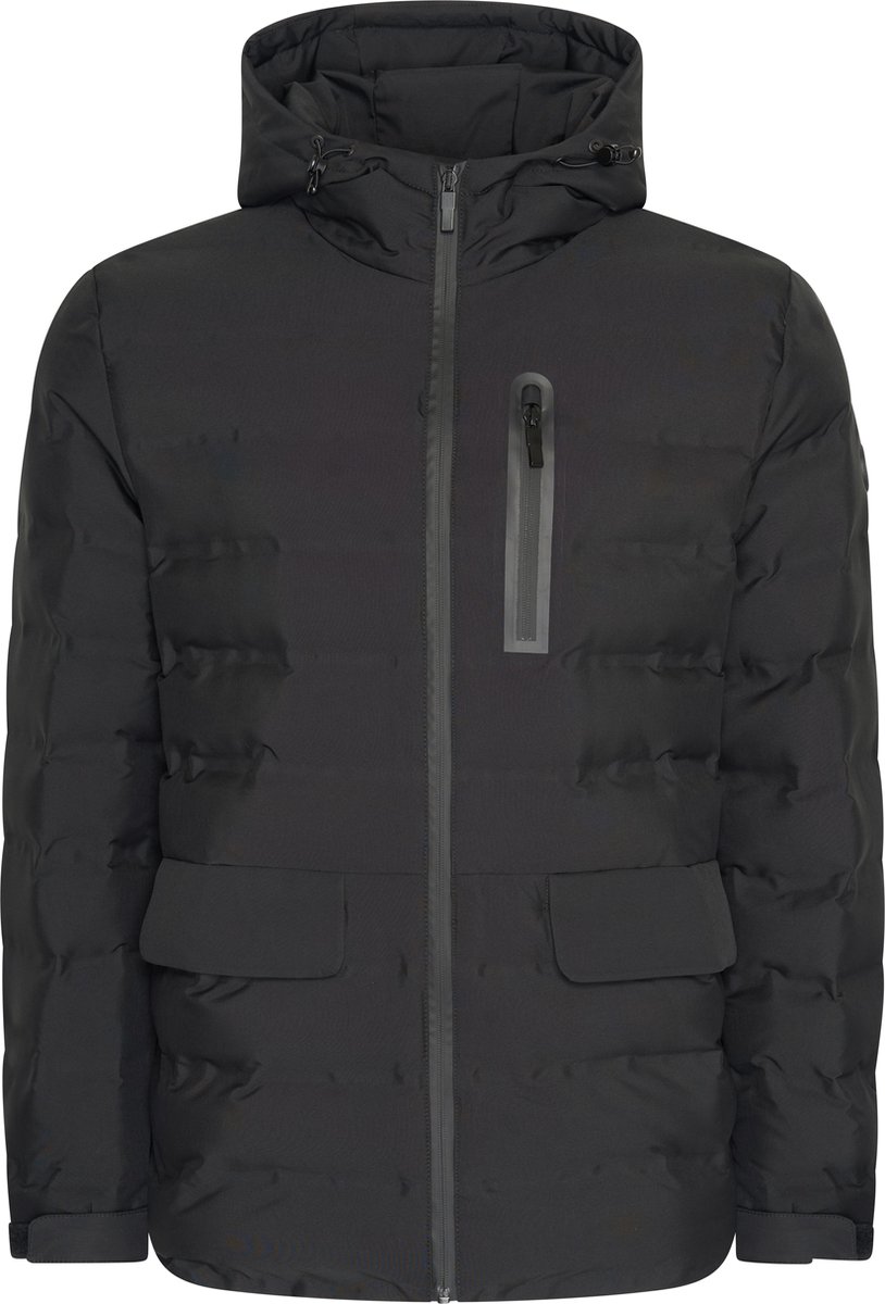 Mario Russo Padded Woven Jacket - Jas Heren - Winterjas Heren - Waterafstotend - Winddicht - Zwart - L