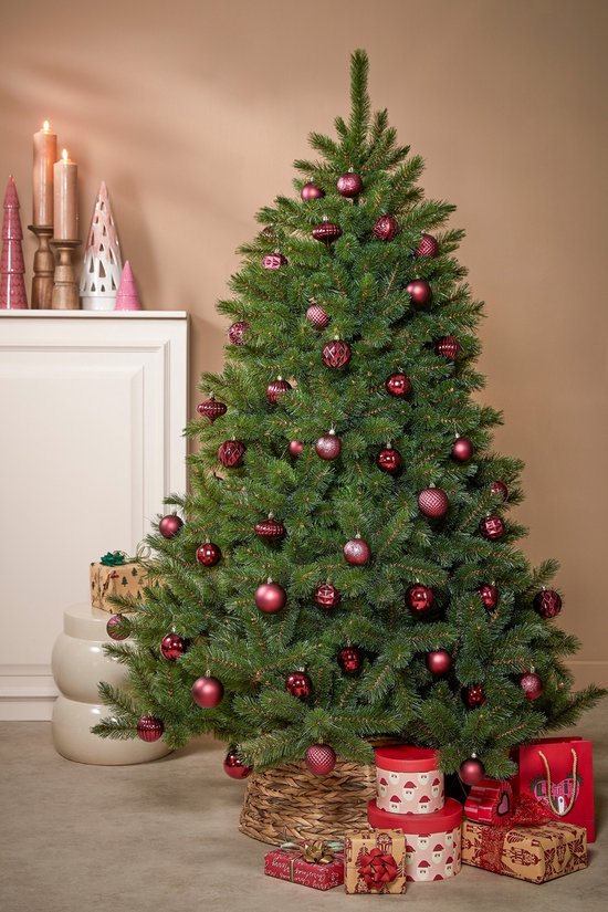 Fairytrees Künstlicher Weihnachtsbaum FT32, Bayerische Tanne Premium Bayerische Tanne Premium Made In Eu Christbaum Holzstaender S0gc205m