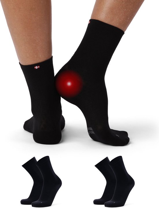 DANISH ENDURANCE Kuit Compressie Hoes, 21-26 mmHG, Kuit Ondersteuning, voor Mannen & Vrouwen, Unisex, 1 Paar, 1 paar Blauw/Neon Geel, L