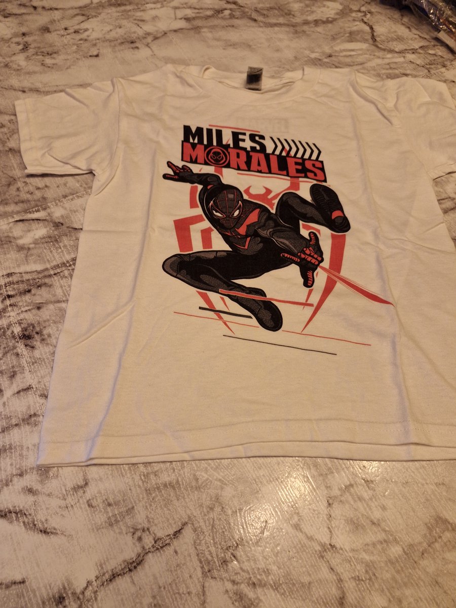 T-shirt - Marvel - Spiderman Miles Morales - Wit - Mt 6Y
