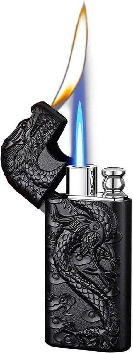 Goedkoopste Giftpoint Aansteker Dubbele Vlam Slang - Aansteker Gas - Aansteker Windproof - Kerstcadeau - Valentijncadeau - Vaderdag Cadeau - Cadeau voor Man - Cadeau voor Vrouw