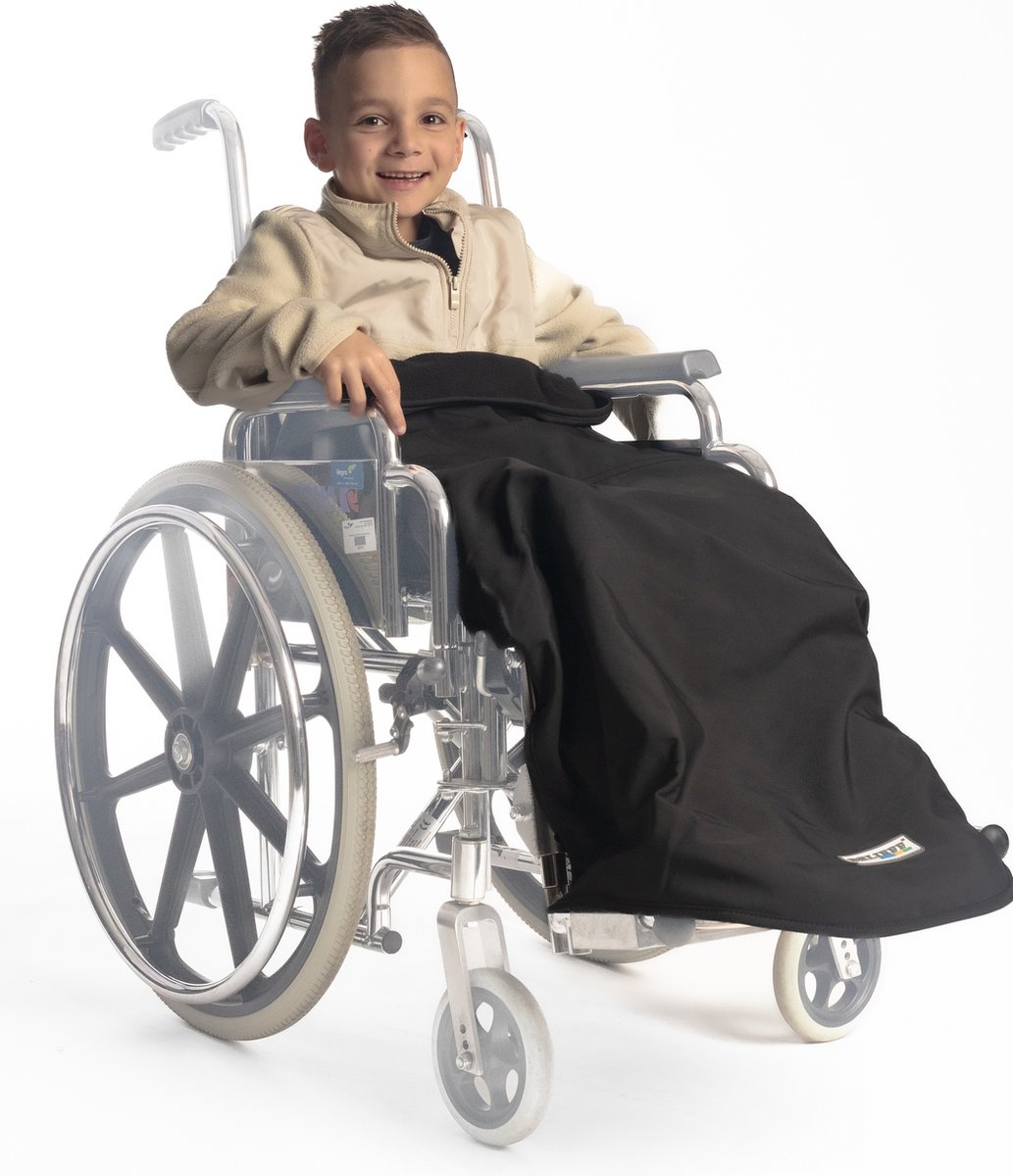 Goedkoopste Belieff Rolstoel Deken Kinderen - Rolstoeldeken - Voetenzak Rolstoel - Rolstoelzak - Wind- en Waterdicht - Fleece - Jongens & Meisjes - Open Onderkant - Zwart - Small