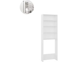 Wasmachine ombouw - Kast - Opbouwmeubel - Verhoger - Wasmachine meubel - Opbergkast - Hout - Wit