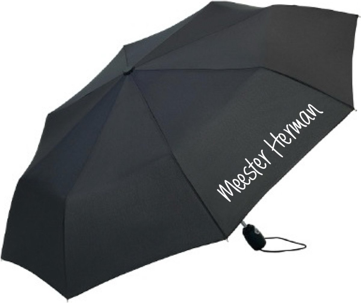 Paraplu meester met eigennaam-Gepersonaliseerd cadeau Meesterdag-Lerarendag-Black