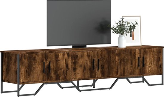Tv-meubel 180x34x41 cm bewerkt hout zwart | -nl