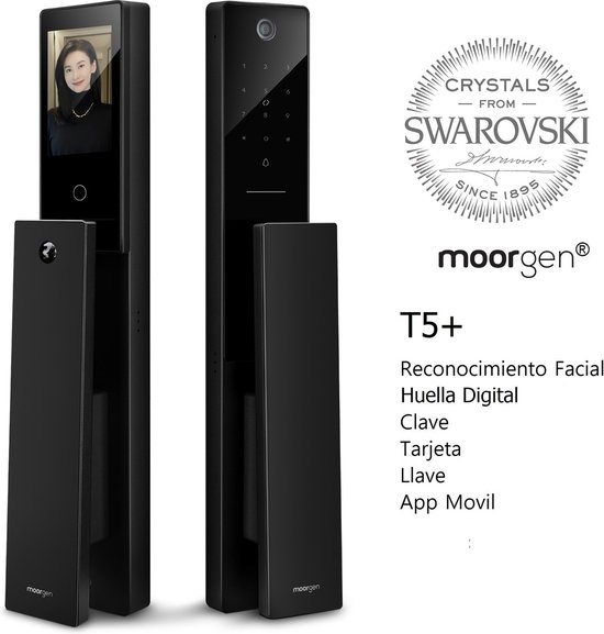 Xcruiser Moorgen Smart Door Lock - T5+ Series is configured with 6 door unlocking mechanism - Face Recognition, Finger Vein, Pin Codes, Smart Card, Mobile App and Physical Key.