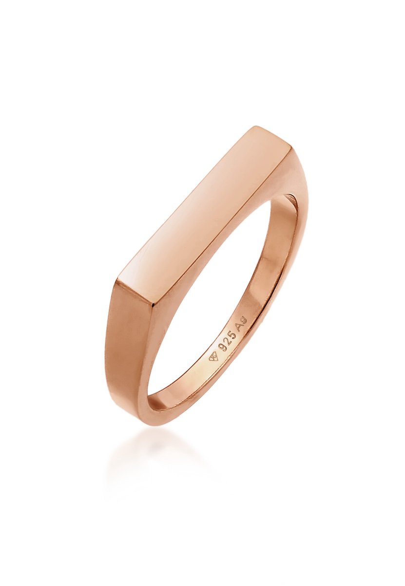 Elli - Ring - Dames Zegel Hoekig Geo Ontwerp Basis in 925 Sterling Zilver - Dames