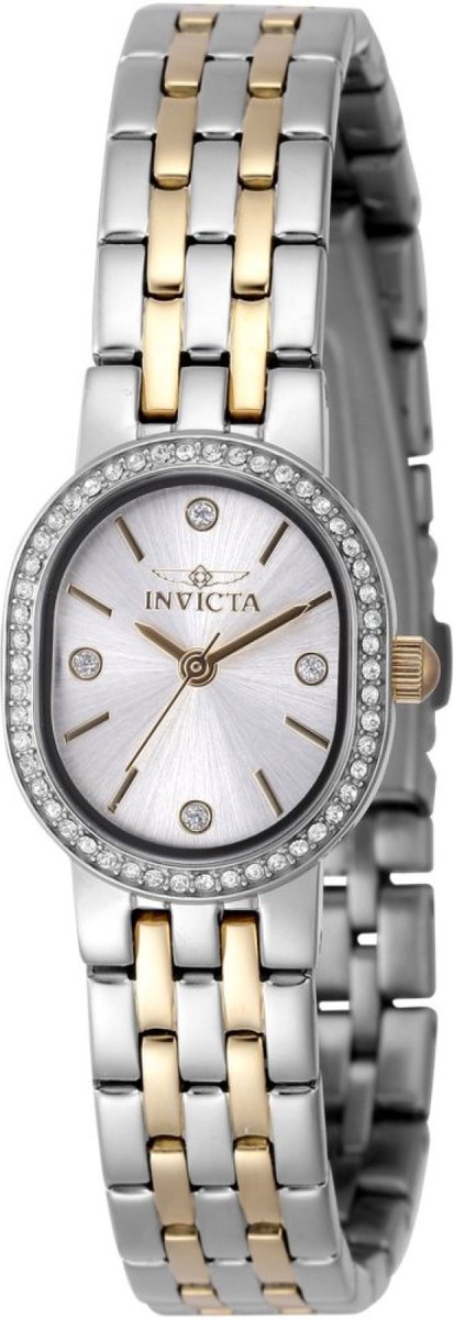 Invicta Angel 48136 Dames Horloge - Waterdicht - Analoog - Quartz Uurwerk - Roestvrij Staal met zilveren Wijzerplaat - 20mm