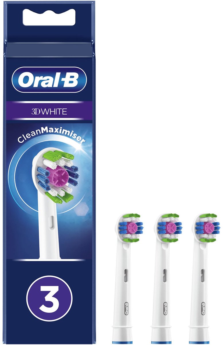Bol.com Oral-B 3D White - Met CleanMaximiser-technologie - Opzetborstels - 3 Stuks aanbieding