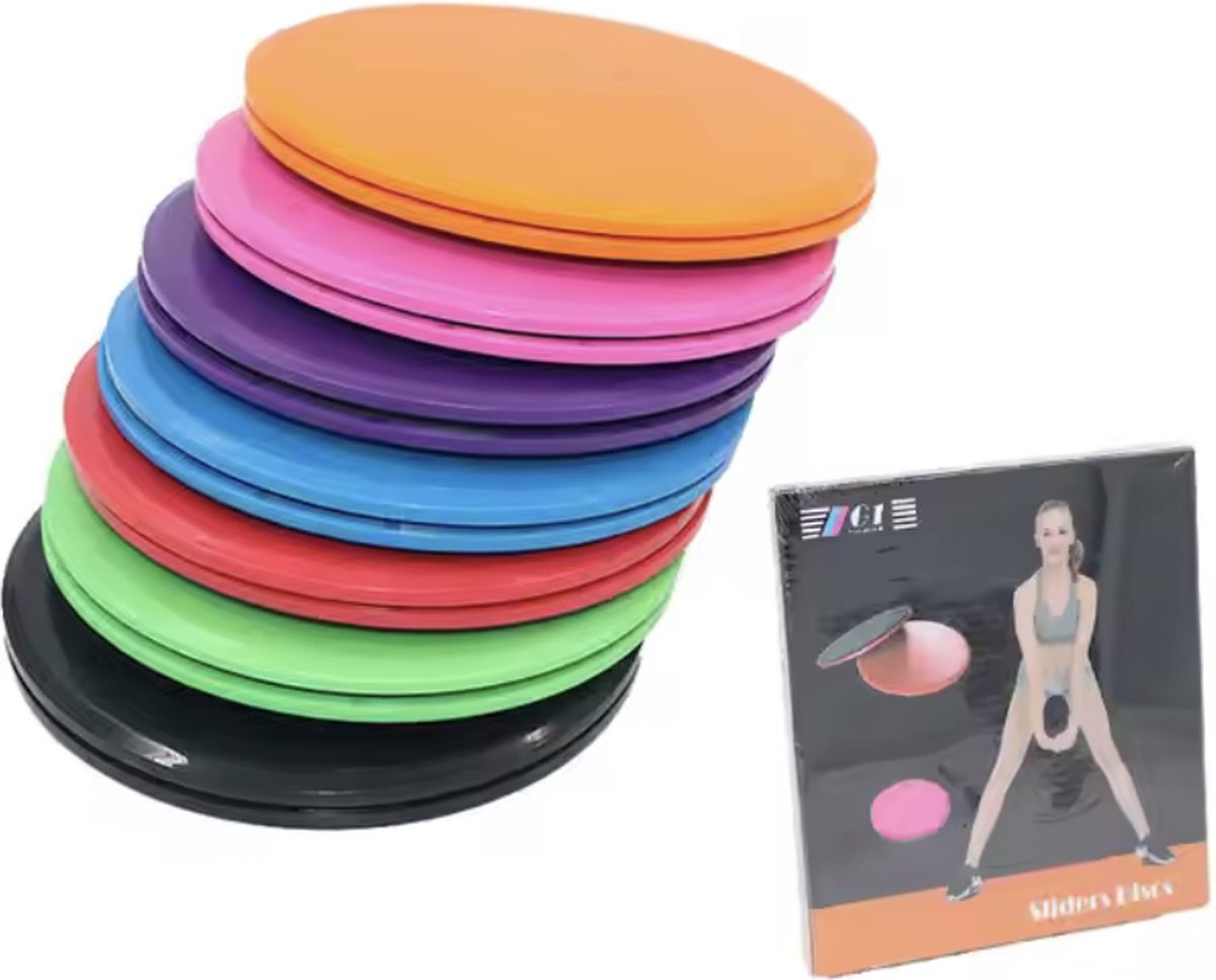 June Spring Fitness & Yoga Slides - Kleur: Oranje - Formaat: 18 cm - 2 stuks - Full Body Workout - Hoge Kwaliteit - Billen, Benen, Buik & Rug Trainen - Home Workout - Core Training - Fitness Core Slides - Yoga Slides - Yoga Schijf - Gym Accessoires