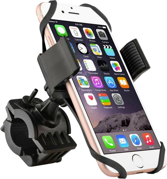 Foto: Telefoonhouder fiets met 360 graden rotatie stevig stabiel ook voor scooter motor gsm telefoon houder fiets anti shock vibratie ontwerp fietshouder smartphone mobiel zwart