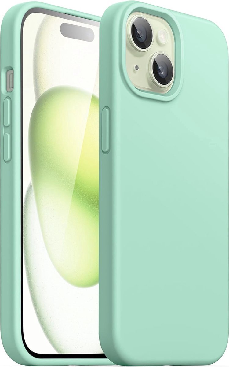 BixB hoesje geschikt voor iPhone 16 Plus Hoesje Siliconen - liquid Backcover - Mint Groen