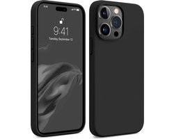 BixB hoesje geschikt voor iPhone 16 Pro Max Hoesje Siliconen - liquid Backcover - Zwart