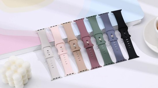 Set van 6 Siliconen Bandjes - Geschikt voor Apple Watch Bandje 1-9 & SE - Voor Maten iWatch 38mm, 40mm, 41mm, Series 10 11 42mm