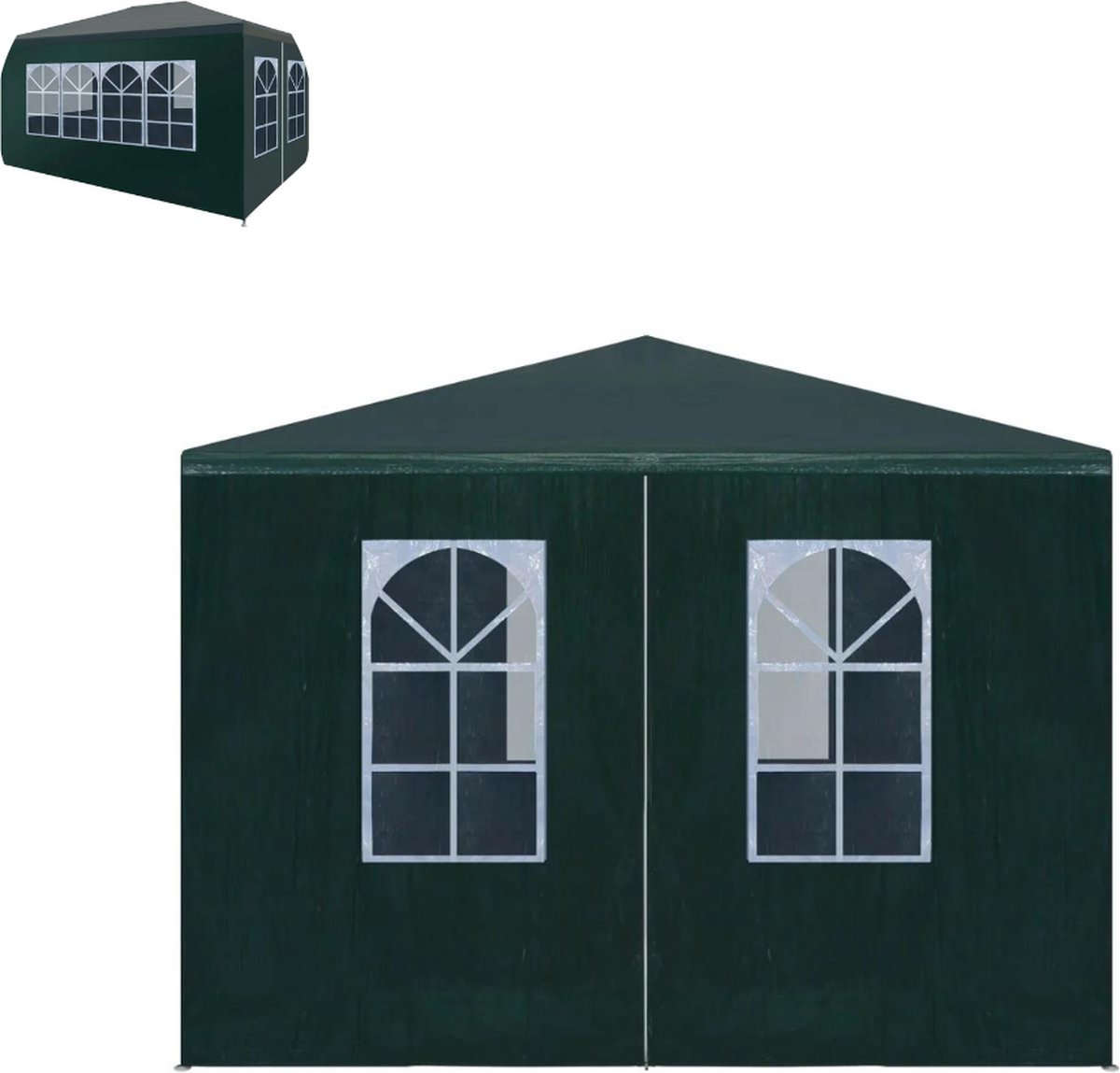 Partytent opvouwbaar - Paviljoen - 3x4 - Easy up - Waterdicht - met Zijwanden - Weerbestendig - Groen
