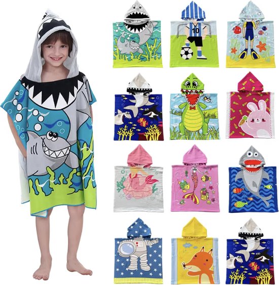 Handdoek voor Kids - Thema: Mermaid / Zeemeermin - Badhanddoek / Strand Handdoek voor Jongens & Meisjes - Badcape - Formaat: 60 x 120 cm - Kinderen 2 tot 8 jaar - Strandlaken - Capuchon / Cape - Hoge Kwaliteit - Grote Handdoek - XL Handdoek — afbeelding 2