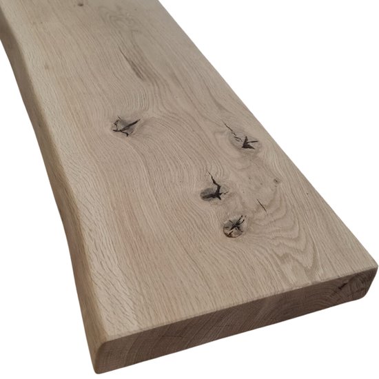 Foto: Eiken plank met boomstamrand lengte 80cm