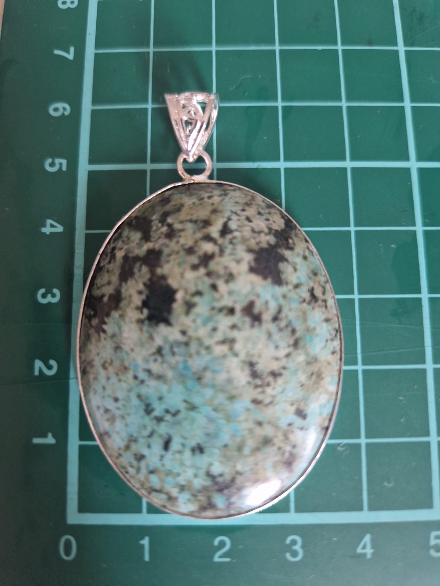 Gemstones-silver natuursteen hanger jaspis oceaanblauw 925-sterling zilver