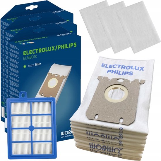 Foto: 12 x elektrolux philips aeg powerforce stofzuigerzakken hepa filter 3 inlaatfilter synthetische zakken zijn gemaakt van een speciale vliesfilterstof zodat de stofzuiger geen zuigkracht verliest de zak heeft een sluiting 