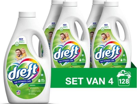 Dreft - Vloeibaar Wasmiddel Origineel 32 Wasbeurten - 4 x 1,4 liter - Voordeelverpakking