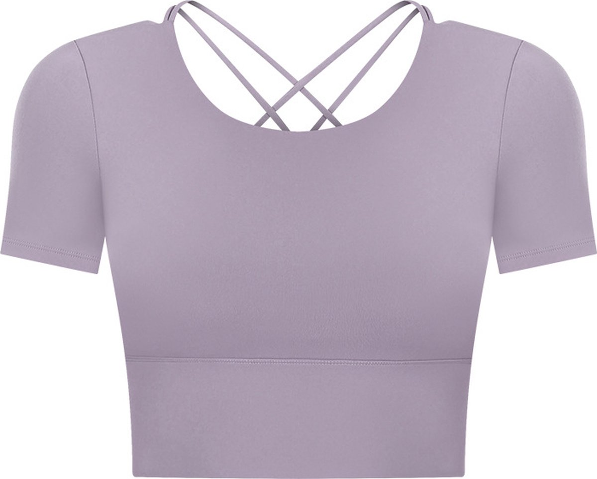 PureSquare - Sporttop met korte mouw - Ademende stof - Paars - S