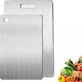 2x Snijplank - Snijplankenset - Vaatwasser Bestendig - Antibacteriëel - RVS Snijplank - 34x23CM & 25x15CM - Cutting Board