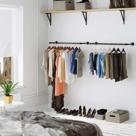 SONGMICS Metal Coat Stand Coat Stand 176 cm hoog Wit - Edel en zeer stabiel RCR01W