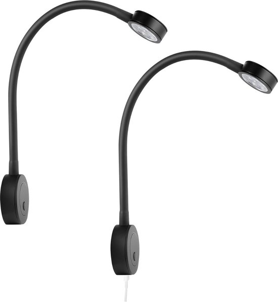 MKSS® Bedlampjes Hoofdbord - Leeslampjes - Bedlamp Slaapkamer Volwassenen - 2 Stuks - Zwart