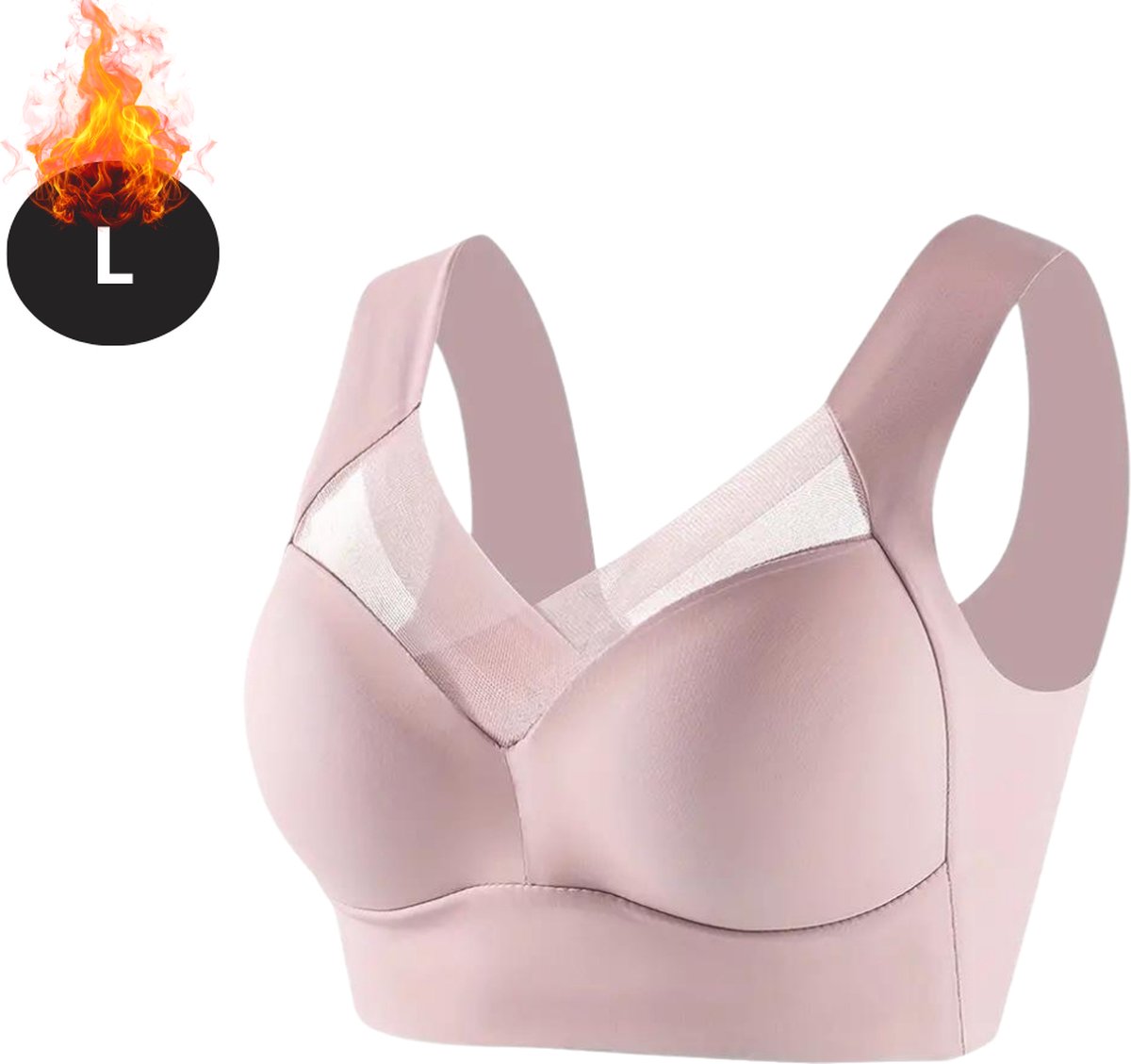 Nivard BH Zonder Beugel - Zonder Bandjes - Push-up Bh's - Comfort Beha - Comfortabel - Sterk - Yoga - Roze