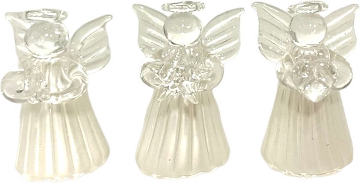 Home Society - Engeltjes - Staand - Zilverkleurig - 3 Stuks - (2,5 x 2,5 x 4 cm)