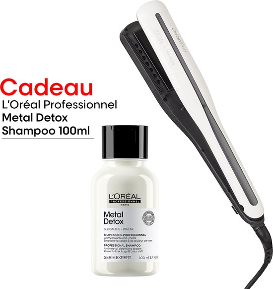 L'Oréal Professionnel Steampod 3.0 + cadeau - Lisseur Vapeur Professionnel 2-en-1: Lissage & Wavy + Metal Detox Shampooing 100ml cadeau