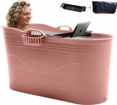 HelloBath® - Bath Bucket XL (Comfort) - Terracotta - 122 cm - Zitbad voor volwassenen - IJsbad - met rekbare Afvoerslang tot 3 meter - EXTRA's: Badplank, Kraantje en Beschermhoes
